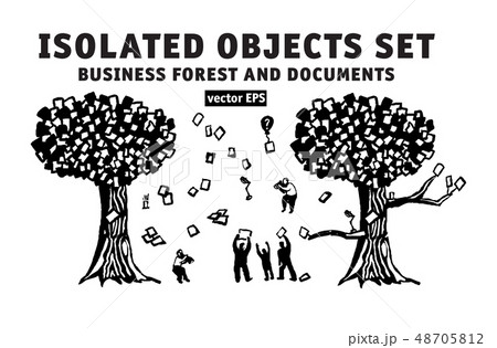 Abstract business three isolated objects set people and documents Abstract business three isolated objects set people and documents 48705812