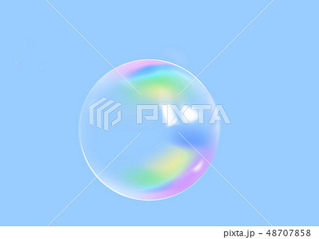 シャボン玉 泡 バブル 透過 Png 気泡 虹 レインボー 球体 イラスト 単体 一個 一つのイラスト素材