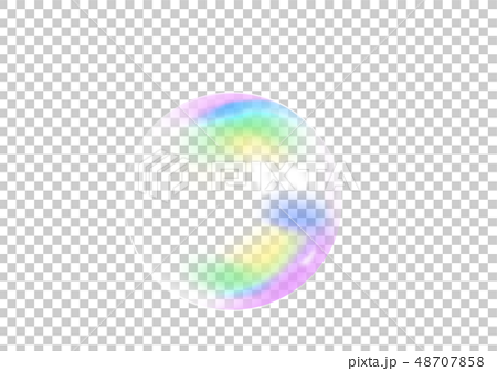 シャボン玉 泡 バブル 透過 Png 気泡 虹 レインボー 球体 イラスト 単体 一個 一つのイラスト素材