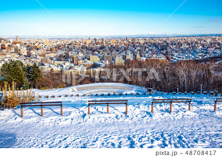 札幌旭山記念公園冬景色雪景色 48708417
