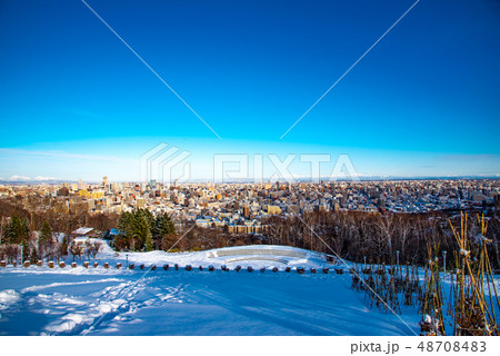札幌旭山記念公園冬景色雪景色 札幌旭山記念公園冬景色雪景色 48708483