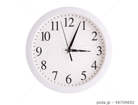 Wall clock with a round white dial. Wall clock with a round white dial. 48709602