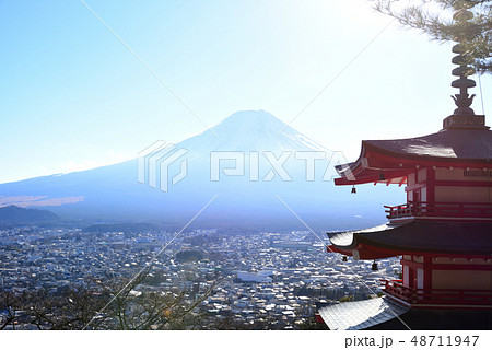【富士山】 1月 昼景 静岡 新倉山浅間公園 街並み 景色 【富士山】 1月 昼景 静岡 新倉山浅間公園 街並み 景色 48711947