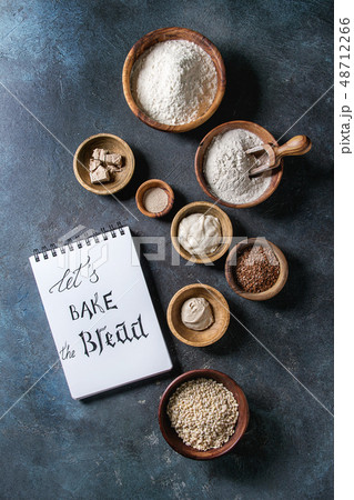 Variety of flour and grains 48712266