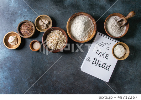 Variety of flour and grains Variety of flour and grains 48712267