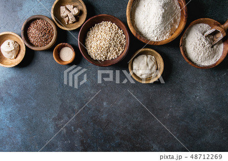 Variety of flour and grains Variety of flour and grains 48712269
