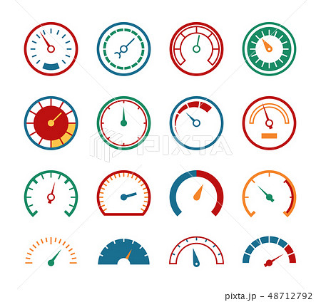 Meter set. Measuring instruments control fuel speedometer pressure barometer dial benchmark 48712792