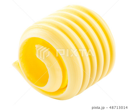 Butter curl roll isolated, paths Butter curl roll isolated, paths 48713014