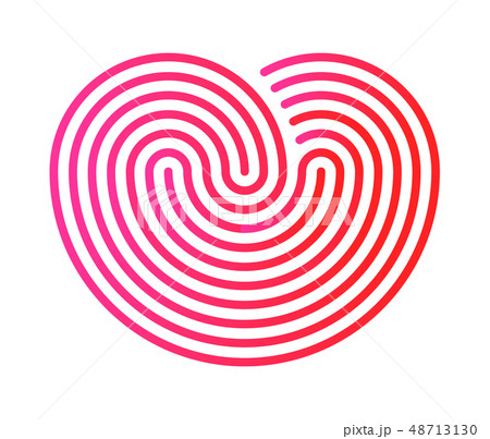 Love symbol. Red heart, linear icon, logo template. Modern emblem idea. Concept design for business 48713130