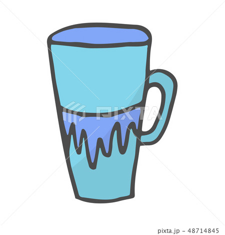 Color Coffee Cup Doodle. Vector illustration isolated on white background. 48714845