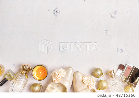 Holiday feminine cosmetic background 48715366