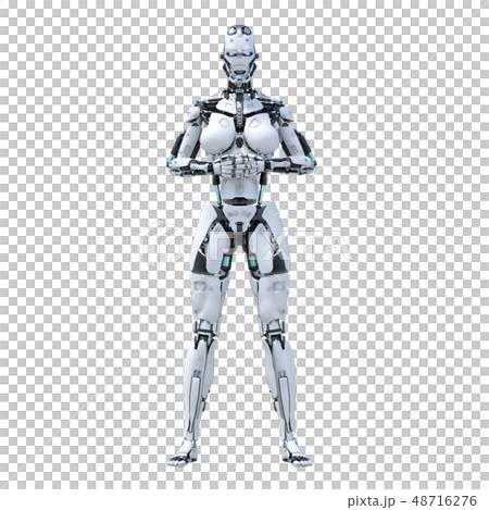 Humanoid robot female perming3DCG illustration material 48716276