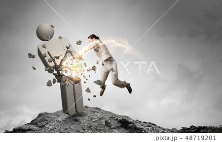Woman crashing opponent Woman crashing opponent 48719201