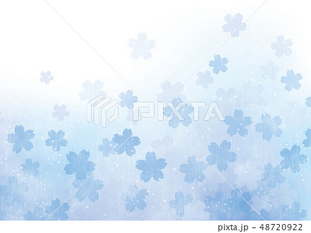 桜 和紙 テクスチャ 春 和風 背景 青のイラスト素材