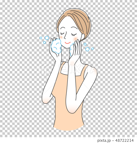 女性　洗顔　美容 48722214