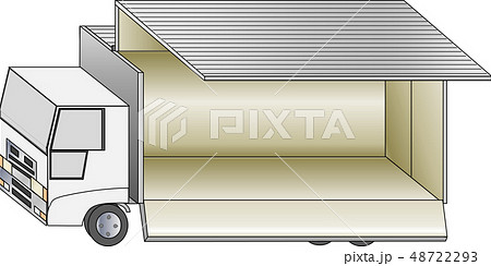 大型トラック ウイングボディ（作業時）のイラスト素材 [48722293] - PIXTA