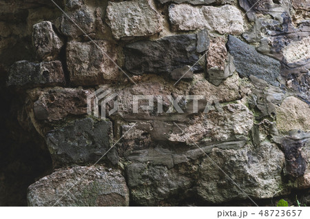 background from the Old darkened wall with granite 48723657