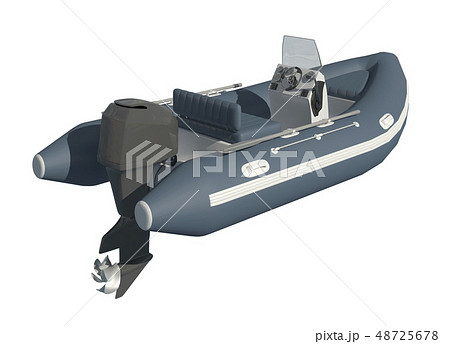 Powerboat Isolated on white background 3d illustration 48725678