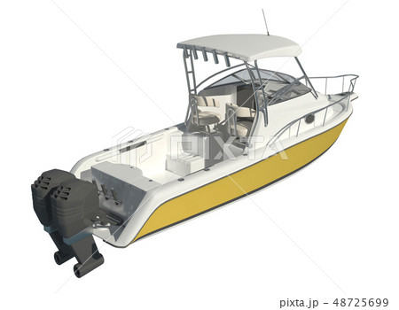 Powerboat Isolated on white background 3d illustration Powerboat Isolated on white background 3d illustration 48725699