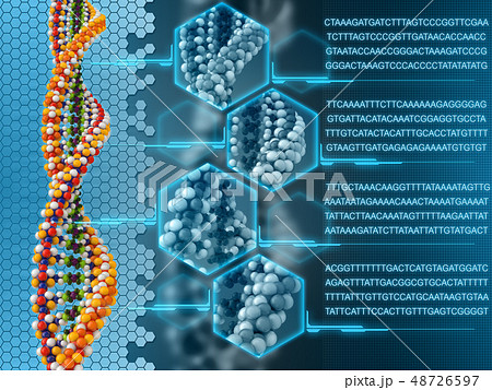 DNA analysis 3d illustration. 48726597