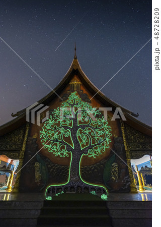 Stars are above the Thai temples, Phu Phrao Temple 48728209