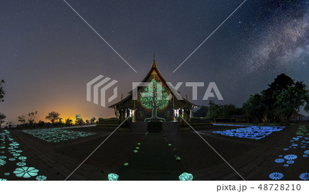 The Milky Way is above the Thai temples 48728210