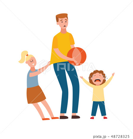 Vector parenting problem big family tired parents Vector parenting problem big family tired parents 48728325
