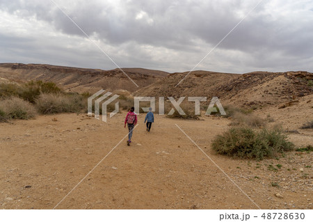 Child in hiking trek of Israeli desert Child in hiking trek of Israeli desert 48728630