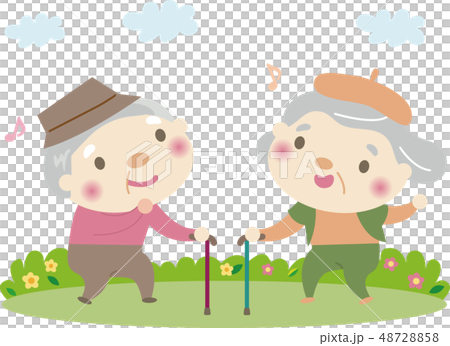 Staff 9_ Senior men and women sticking canes (walk) 48728858