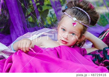 little girl in eastern dress 48729416