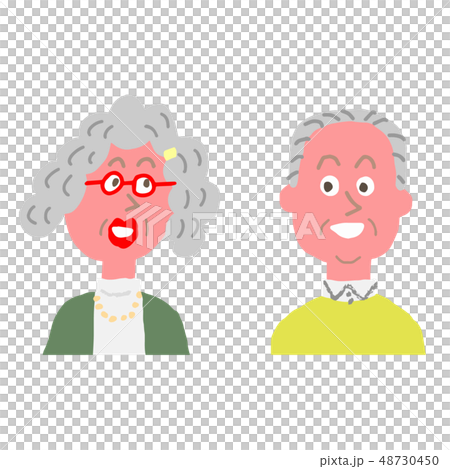 笑顔のおばあちゃんとおじいちゃんのイラスト素材 48730450 Pixta