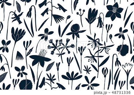 Spring flowers seamless vector pattern. 48731336