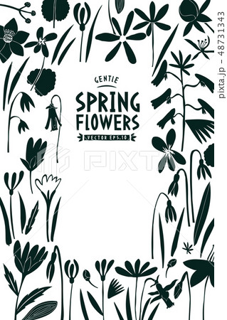 Spring flowers design template. Scandinavian style 48731343