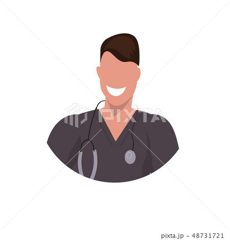 male doctor with stethoscope face avatar man medical clinic worker in uniform professional male doctor with stethoscope face avatar man medical clinic worker in uniform professional 48731721