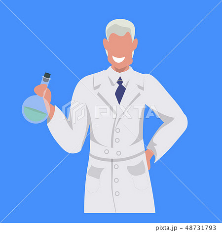 male scientist holding test tube man laboratory technician in white uniform medical worker 48731793
