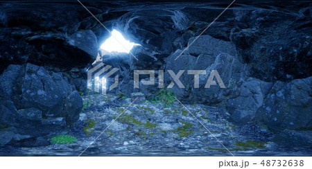 vr 360 camera inside tropical cave in jungle with 48732638
