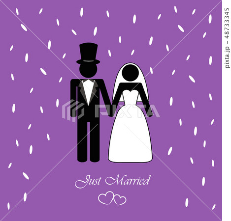 wedding couple pictogram with rice background wedding couple pictogram with rice background 48733345