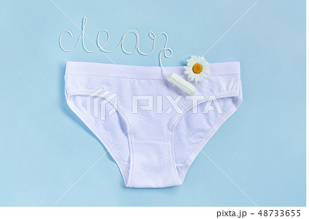 Word CLEAN from white thread hygienic tampon Word CLEAN from white thread hygienic tampon 48733655