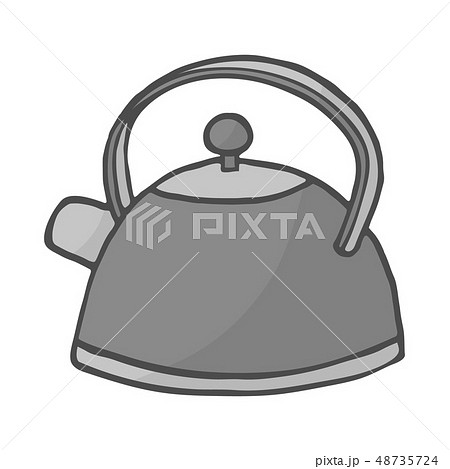 Hand drawn color teapot on white background. Vector illustration. 48735724