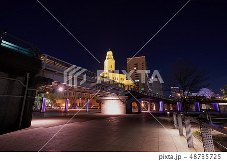 横浜三搭　（クイーン）　象の鼻パーク　都市夜景　横浜 48735725