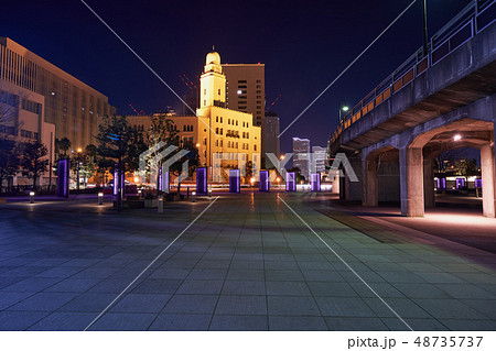 横浜三搭　（クイーン）　象の鼻パーク　都市夜景　横浜 48735737