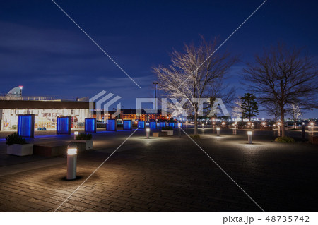 横浜　みなとみらい　象の鼻パークの夜景 48735742