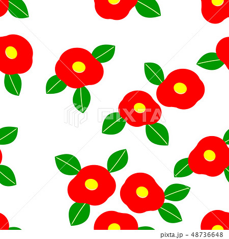 椿パターン壁紙のイラスト素材