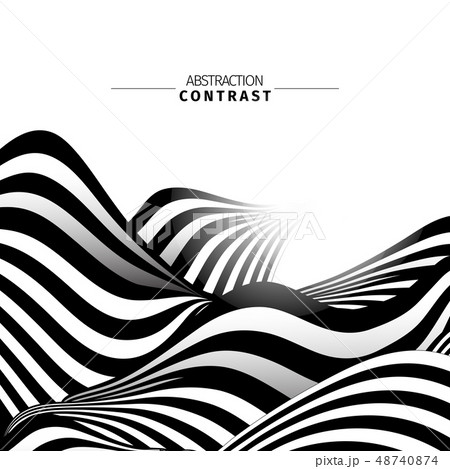 Abstract black and white waves color background 48740874