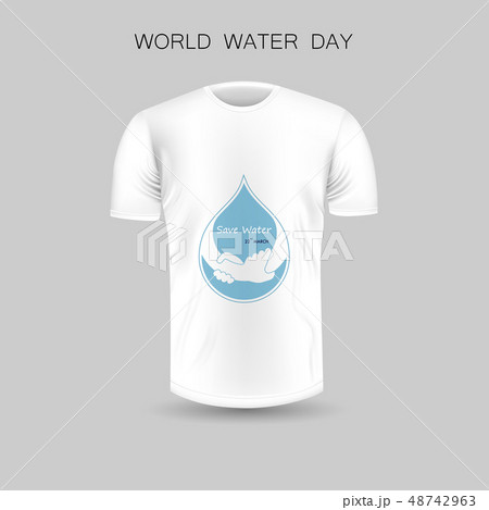 Men's T-shirt icon and World Water Day icon.White 48742963
