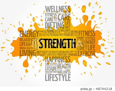 Strength word cloud collage 48744218