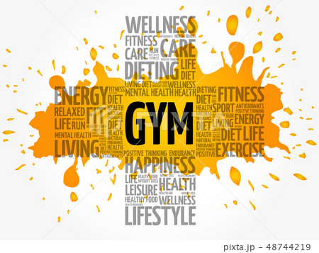 Gym cross word cloud collage Gym cross word cloud collage 48744219