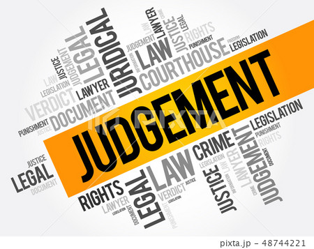 Judgement word cloud collage Judgement word cloud collage 48744221
