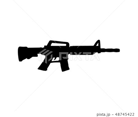 Gun silhouette vector black color Gun silhouette vector black color 48745422