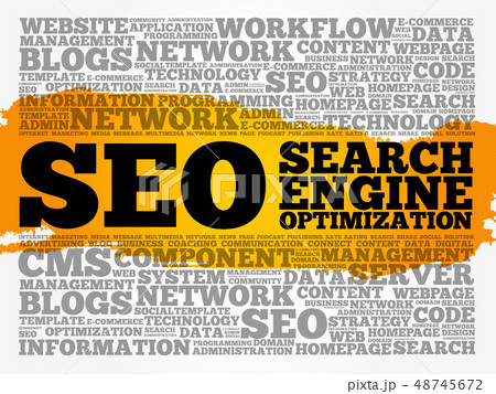 SEO (search engine optimization) word cloud SEO (search engine optimization) word cloud 48745672
